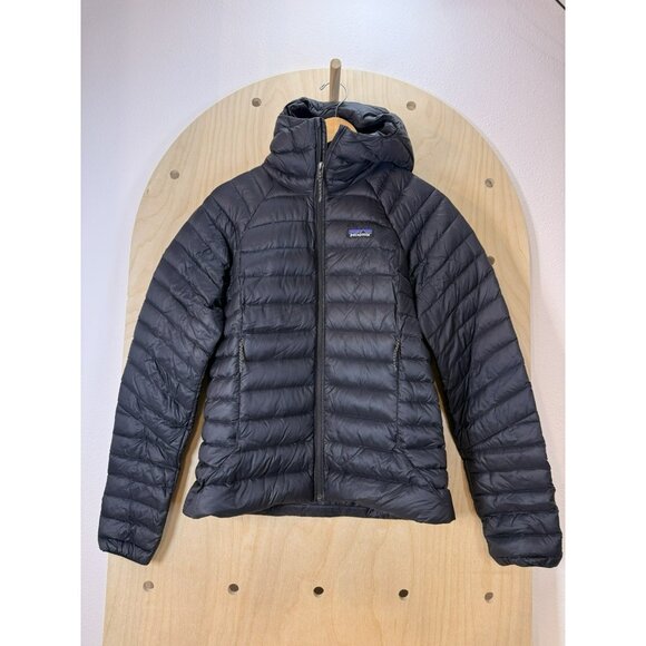 Women's Patagonia Down Sweater Hoody Size S Black Puffer Jacket Packable Hoodie - Picture 5 of 16